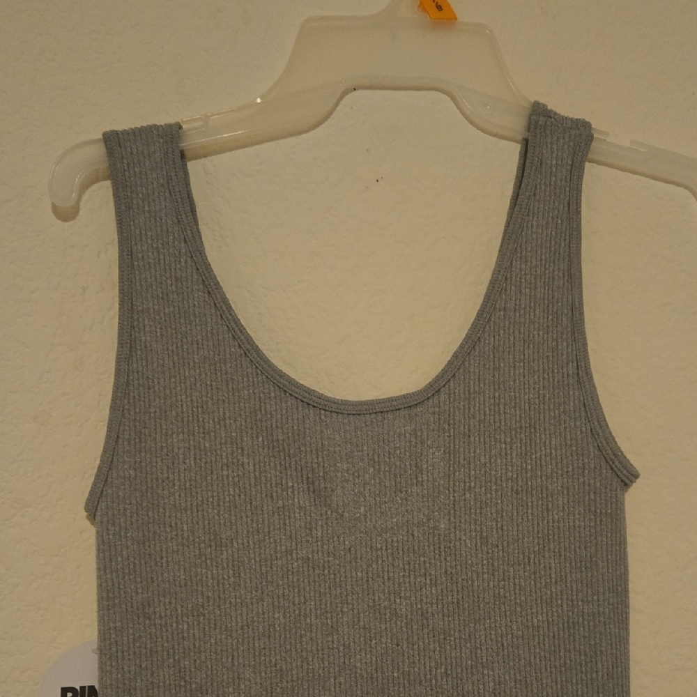 Gray Ribbed Tank Top by PINK - Picture 3 of 4